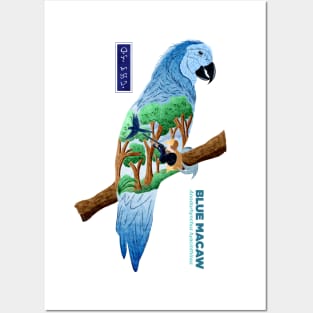 The Last Blue Macaw - White Posters and Art